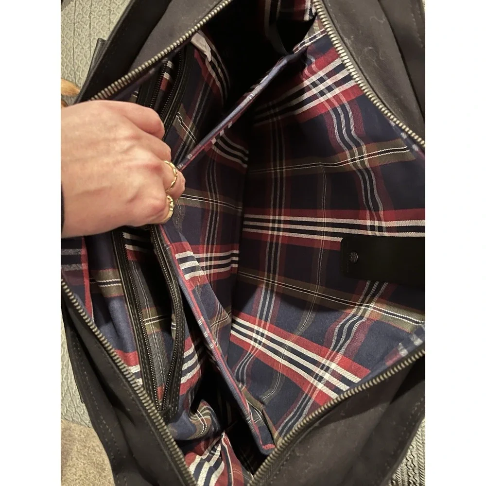 Brooks Brothers Canvas & Leather Laptop Bag
